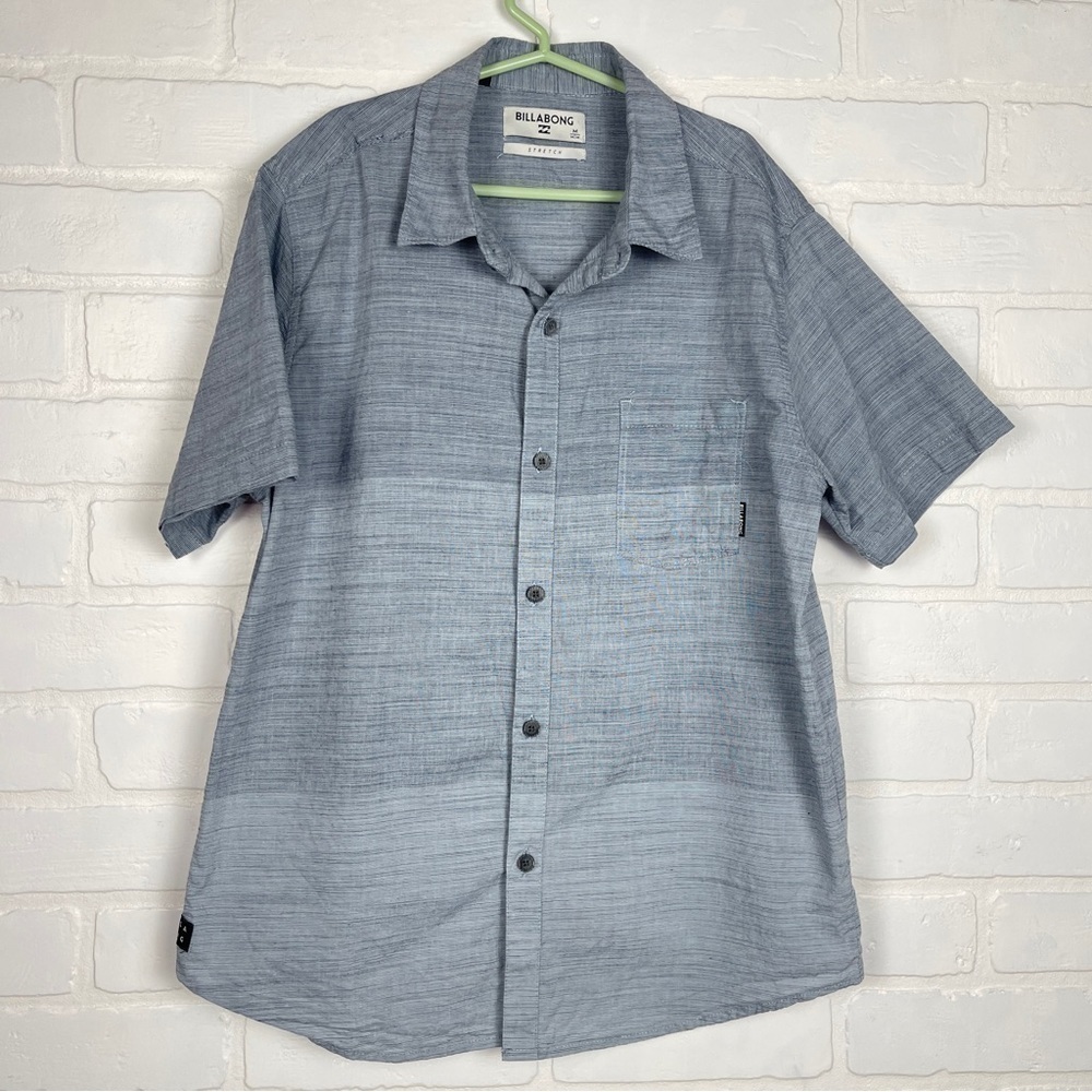 Billabong Short sleeve button down Boys Blue colour block size Medium